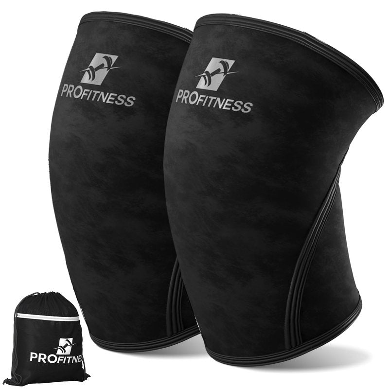 ProFitness Lifting Knee Sleeves Men & Women - High-Performance Knee Sleeves for Men & weight lifting belt for men Women Weightlifting (Black/Black, Large)