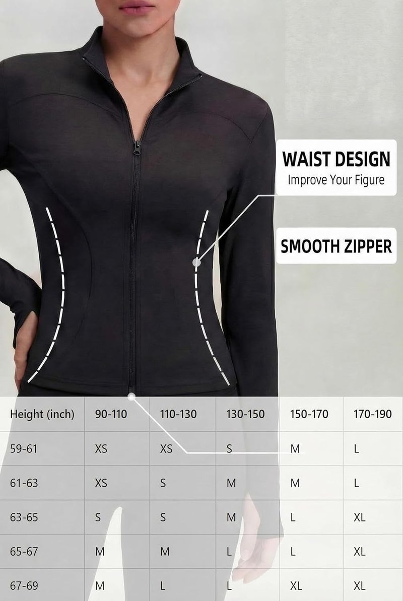 Women's Workout Jacket - Slim Fit Cropped Zip-Up Athletic Top with Thumb Hole | 3 Pack for Gym & Yoga