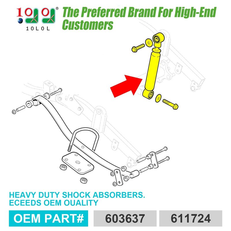 10L0L Golf Cart Rear Shock Absorbers Kit for EZGO RXV 2008-2013 Gas & Electric, OEM# 603637 611724, 2PCS