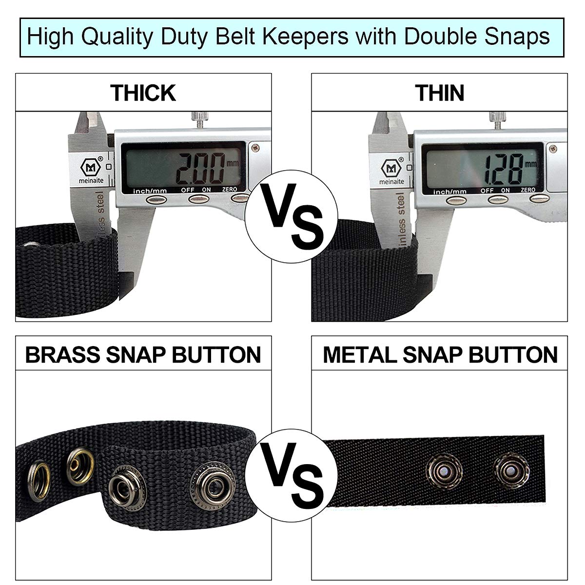 abcGoodefg Belt Keepers for Duty Belt, Nylon Belt Keepers for Police Tactical Duty Belt 2" and 2¼" Wide