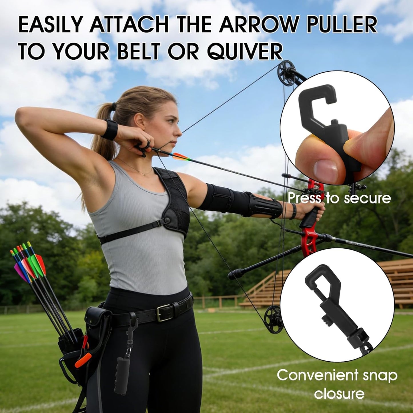 Archery Arrow Puller - TPR Slip-Resistant Gripper with Soft Molded Handle | Easy Arrow Removal Tool