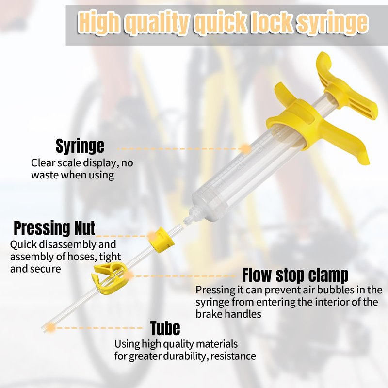 Pmbqifay Brake Bleed Kit for Shimano,TEKTRO, TRP Hydraulic Disc Brakes, with 180 ml Mineral Oil Brake Fluid, Bike Hydraulic Brake Bleed Kit for MTB/Road Bike Brake
