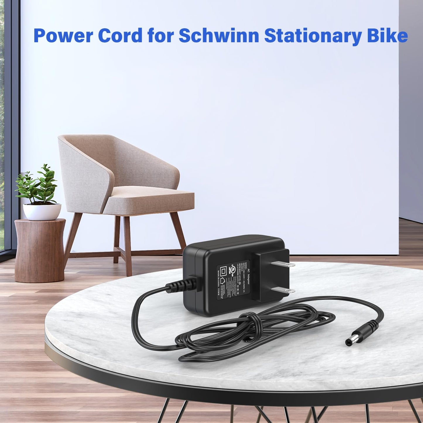 9V Power Cord for Schwinn 270 Recumbent Bike Charger Fit for Schwinn Exercise Bike 170 230 101 130 150 202 220 230 240 430 460 A10 A20, 6FT AC DC Power Adapter for Schwinn Bike with UL, HIENADTOR