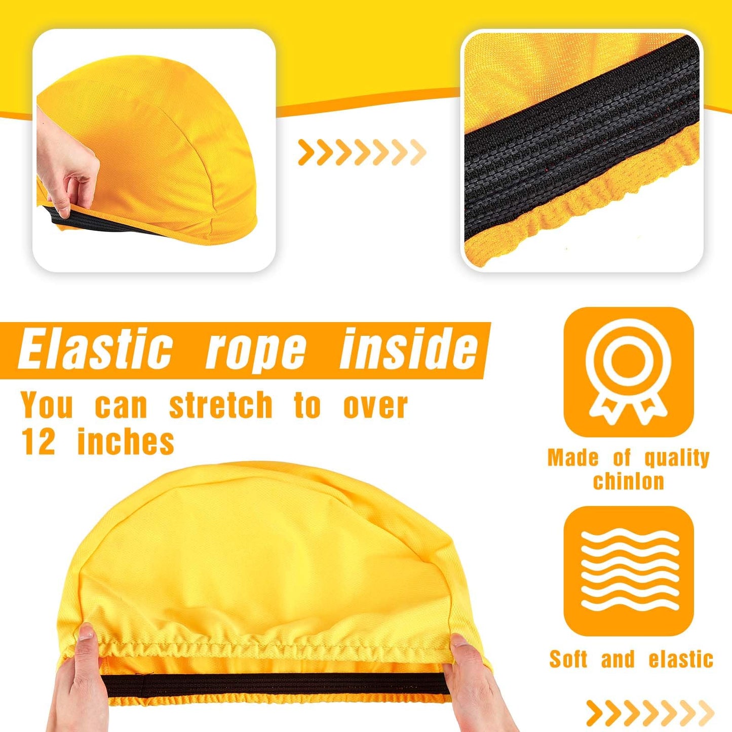 Ramede 12 Pieces Football Helmet Covers for Practice Scrimmage Cap Helmet Cover Scrimmage Cap for Youth Adult Football Hockey Training Accessories 10.4 Inch in Diameter (Regular Style,Yellow)