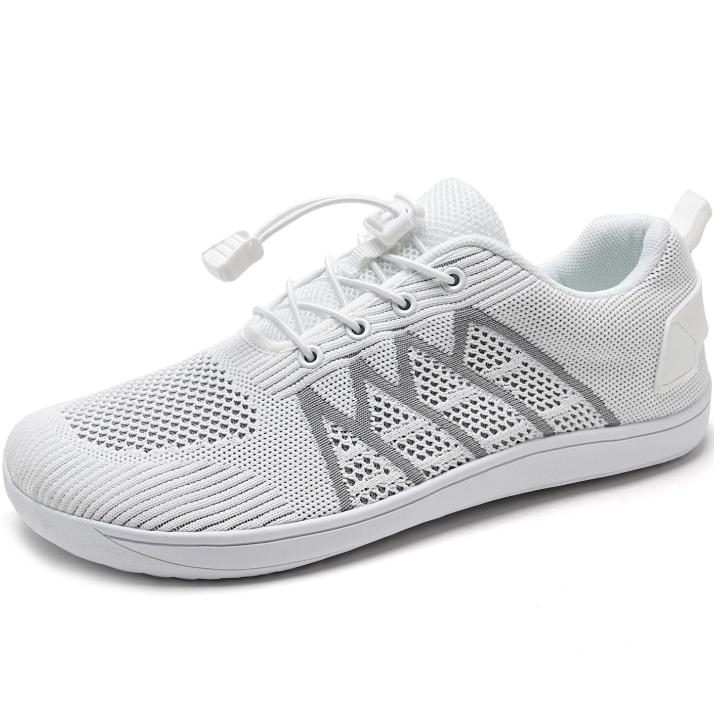 WateLves Wide Water Shoes Mens Womens Barefoot Minimalist Walking Shoes Beach Casual Sneakers Zero Drop Sole (White/Gray, 37)