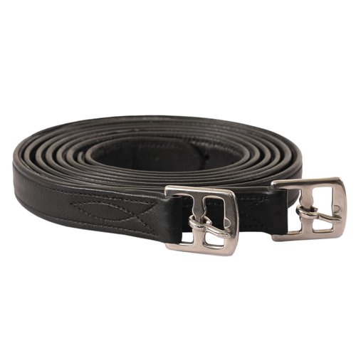 Exion FlexiStrong Stirrup Leathers for English Saddles – 1" Premium Calfskin with Nylon Core – Numbered Holes, Stainless Steel Buckles – Black/Brown – Horse Riding Gear (48"/120cm to 62"/155cm)