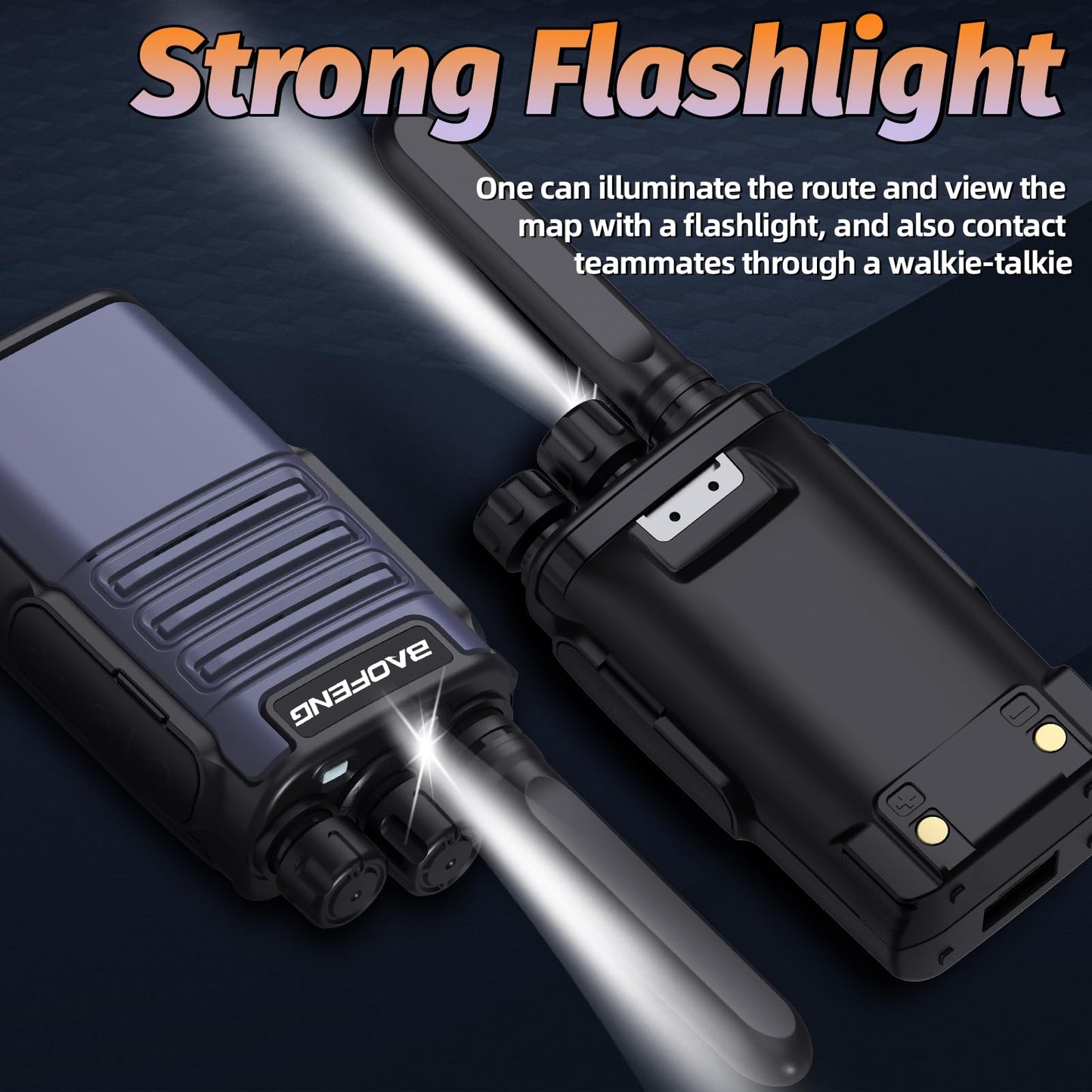Walkie Talkies Long Range for Adults,FRS Radio Rechargeable Walkie Talkie Baofeng BF-V8 Waki Taki Walkie-Talkie,1500mAh,Flashlight,Type-C Charger Walky Talky for Hiking Camping Cruise(2 Pack)