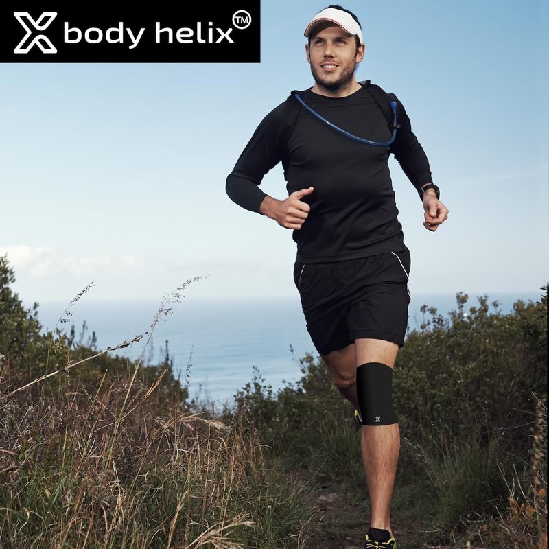 Body Helix Full Knee Compression Sleeve for Knee Pain Relief - Arthritis, Meniscus, Swelling, ACL, Sprains - Knee Sleeve for Women and Men (Black, Medium)