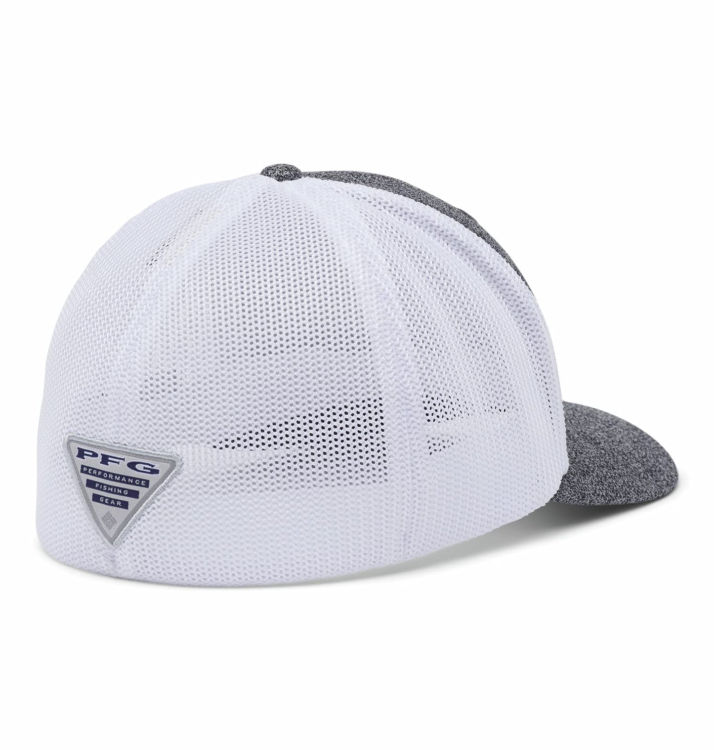 Columbia Unisex PFG Mesh Fish Flag Ball Cap, Breathable, Adjustable, Grill Heather/White/Us Fish Flag, Large-X-Large