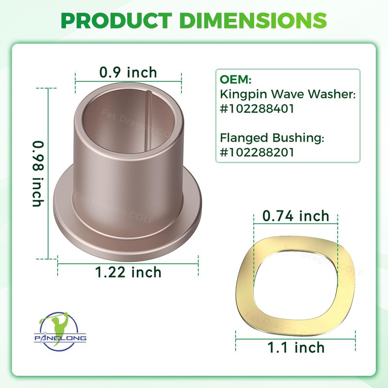 Panglong Golf Cart Precedent Spindle Bushing Kit, Club Car King Pin Steering Knuckle Bushing Kit Fits 2004-UP Precedent and 2018-UP Tempo Golf Cart, Replaces OEM#102288201 102288401