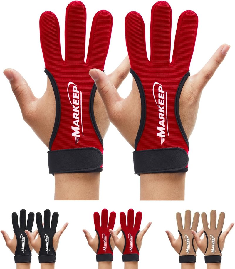 Archery Gloves - 3-Finger Leather Shooting Guard for Youth & Adults | Protective Gear for Recurve Bow