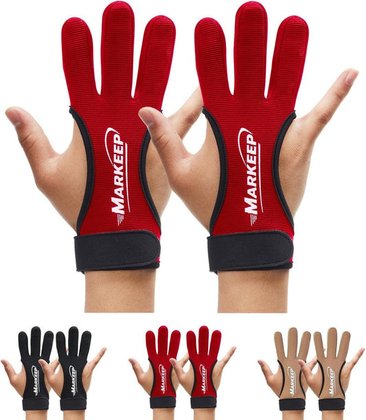 Archery Gloves - 3-Finger Leather Shooting Guard for Youth & Adults | Protective Gear for Recurve Bow