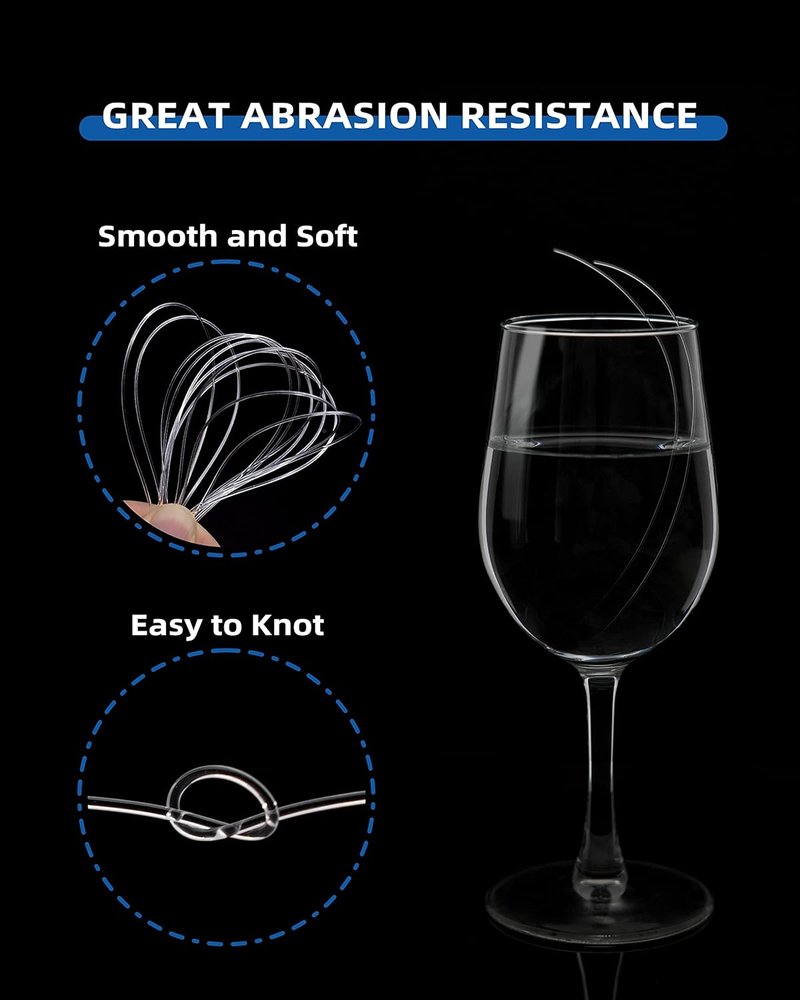 Monofilament Fishing Line - Clear Thin Diameter Fishing Wire | 6-400 lbs, 50-3000 Yards