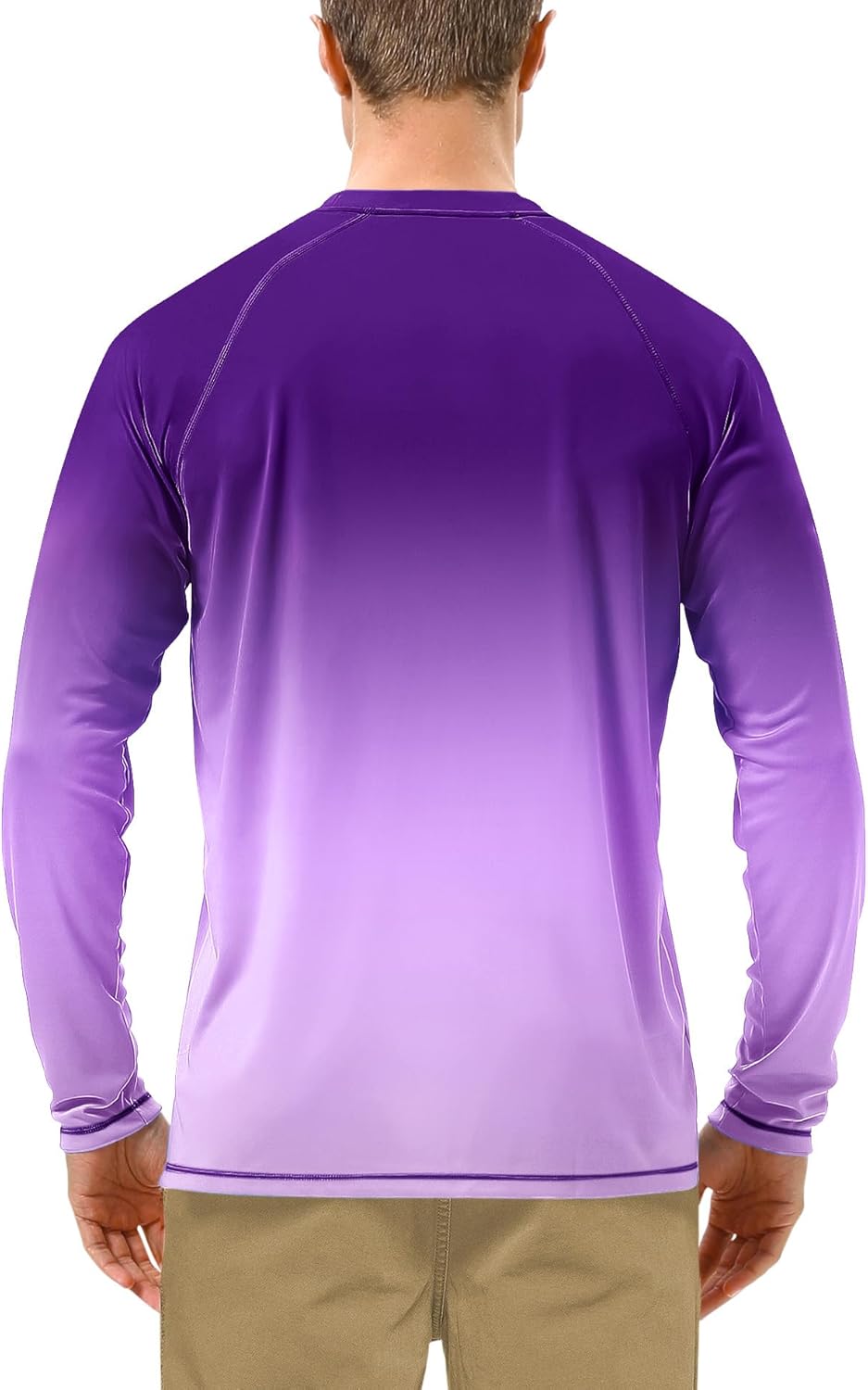 Men's UPF 50+ UV Sun Protection Long Sleeve Shirt - SPF Rash Guard for Fishing, Hiking, Swimming & Running