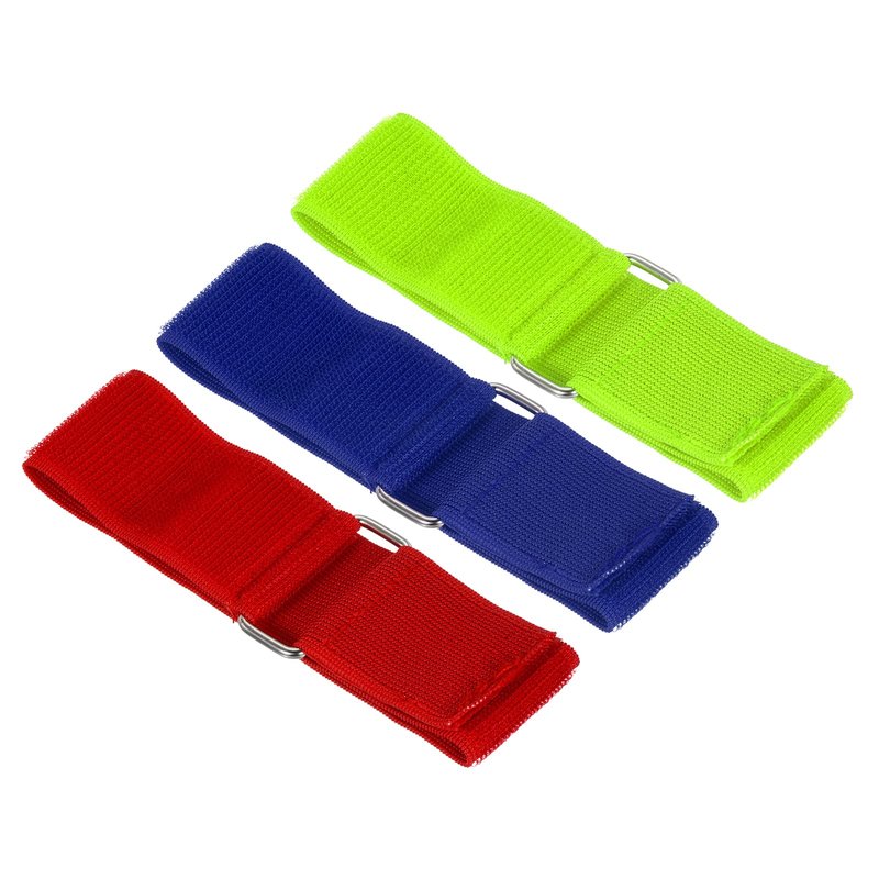 PATIKIL 3 Legged Race Bands, 3 Pack Nylon Elastic Tie for Outdoor Birthday Party Field Day Carnival Relay Game (Blue, Green, Red)