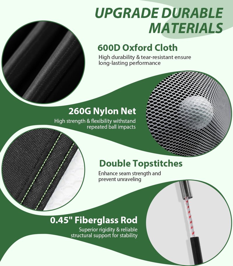 Golf Net, 10x7ft Golf Hitting Aid with Mat, Designed for Outdoor & Indoor Use, Practice Nets for Backyard Driving Real Balls, Ideal Gifts for Men Dad Husband & Golfers (10x7ft)