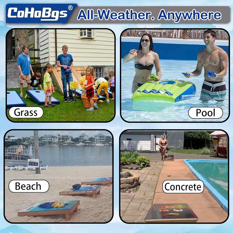 Professional Cornhole Bags Set of 8 - Dual-Sided Slick & Stick Resin-Filled Suede & Duck Canvas | Includes Carry Case