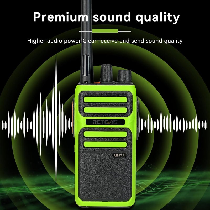 Retevis RB17A Two-Way Radios | Long Range GMRS Walkie Talkies with Earpiece - 2200mAh, 4 Pack for Security & Emergency Preparedness