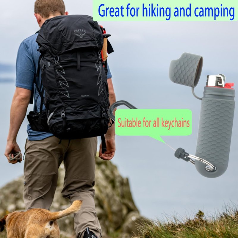 Waterproof Lighter Case Cover - 2 Pcs BIC Regular Lighter Sleeve for Outdoor Survival | Gray