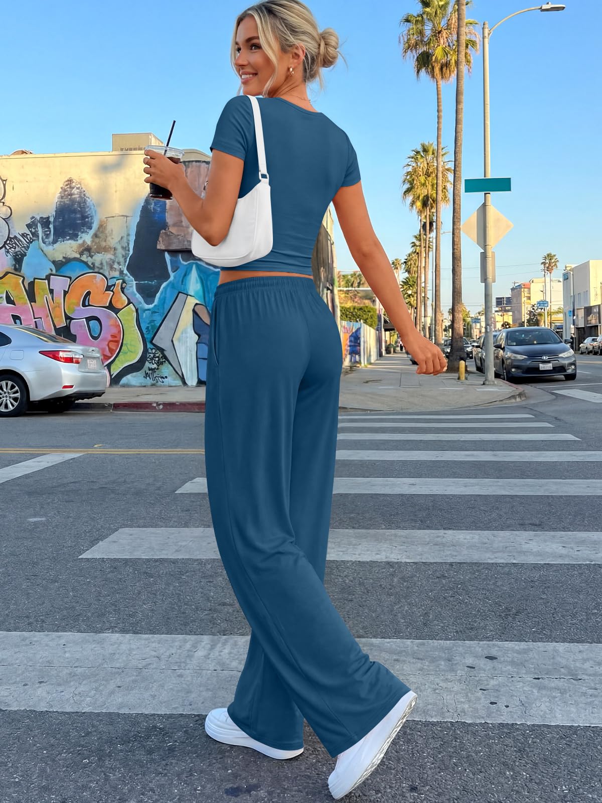 Trendy Queen Womens 2 Two Piece Set 2026 Summer Workout Vacation Gym Clothes Spring Fashion Lounge Matching Airport Travel Outfit Resort Wear Fitness Athleisure Clothing