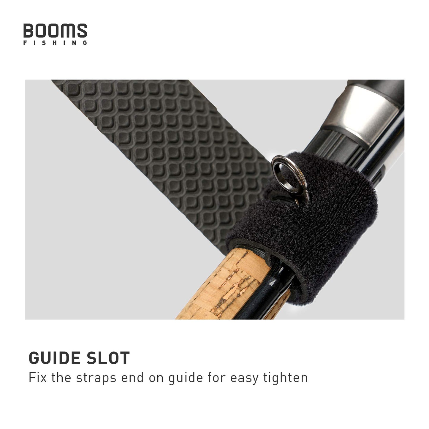 Booms Fishing RS3 Fishing Rod Wrap Pole Straps, Black 9.6" 6pcs