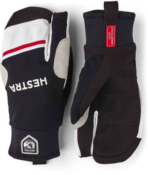 Hestra Windstopper Race Tracker - 3 Finger Glove I Windproof Glove for Skiing, Cross-Country & Ski Touring - Black - 7