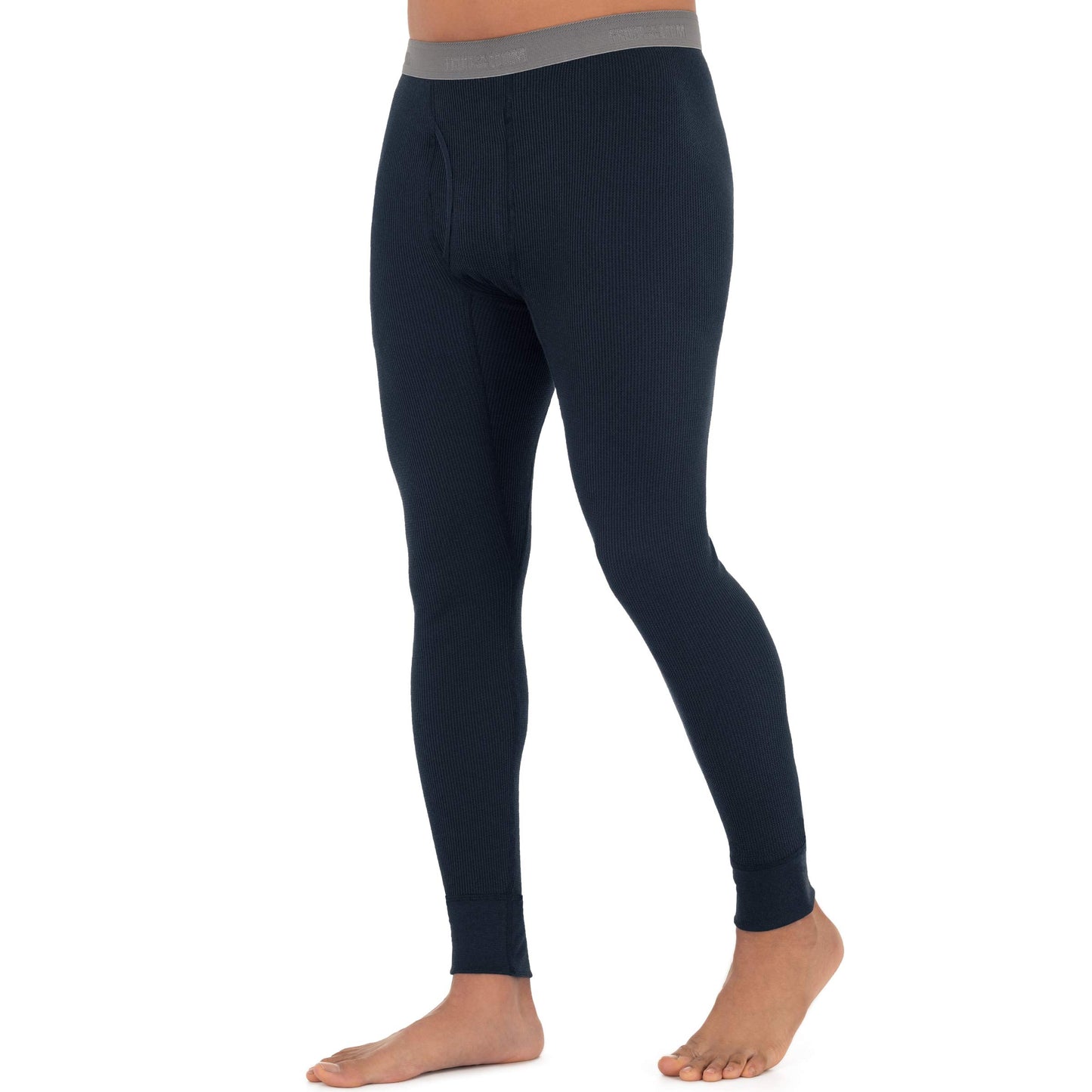 Fruit of The Loom Men's Recycled Waffle Thermal Underwear Bottom, Navy, 5X-Large