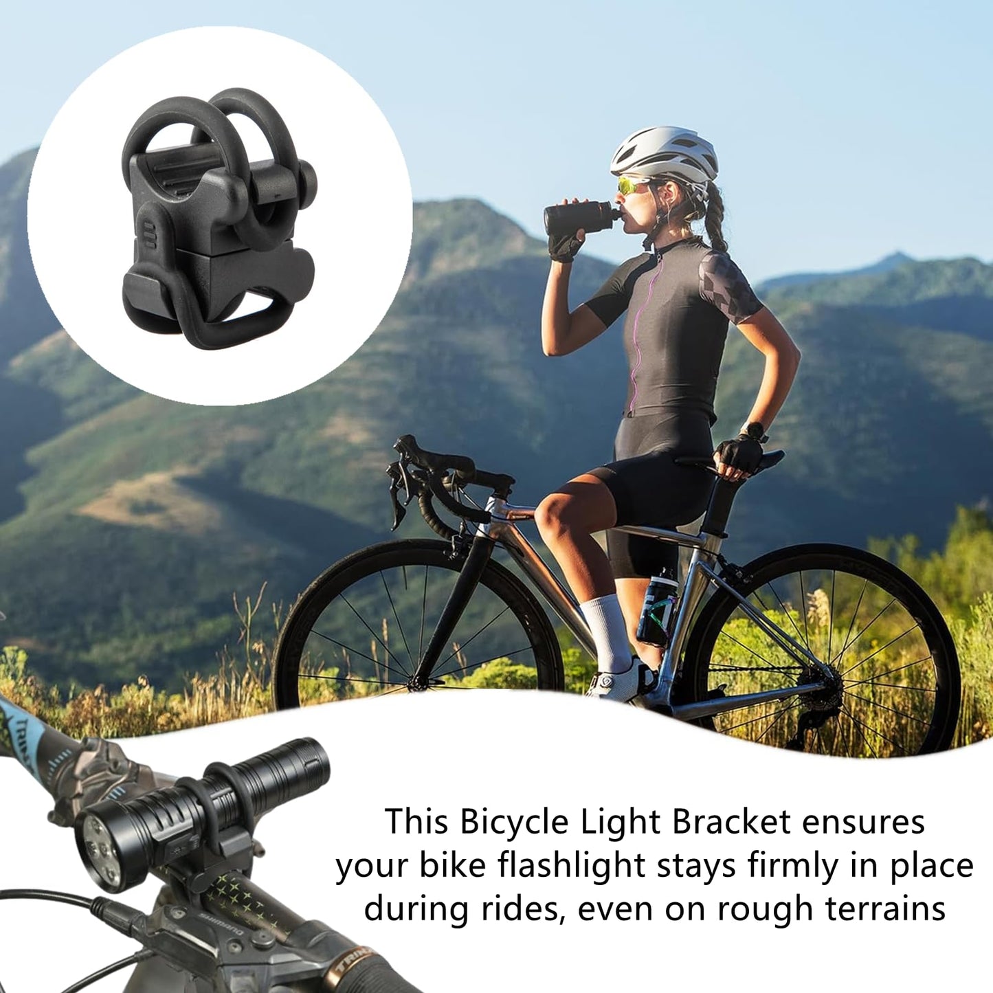 NXPpiULeh 2 Set Universal Bike Light Mount Adjustable Bike Flashlight Mount Bicycle Light Bracket for Bicycle Accessories