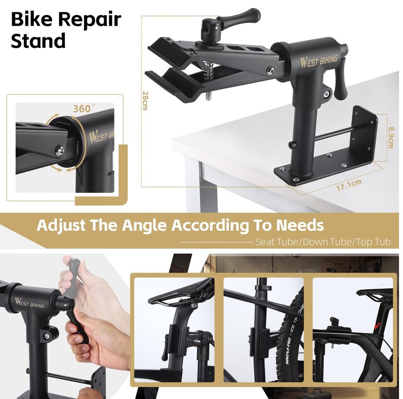 West Biking Bike Stand (Max 88lbs) for Maintenance with Adjustable Clamp, Bike Repair Stand for Easy Maintenance of Road and Mountain Bikes, Bike Rack for Bike Tools & Maintenance
