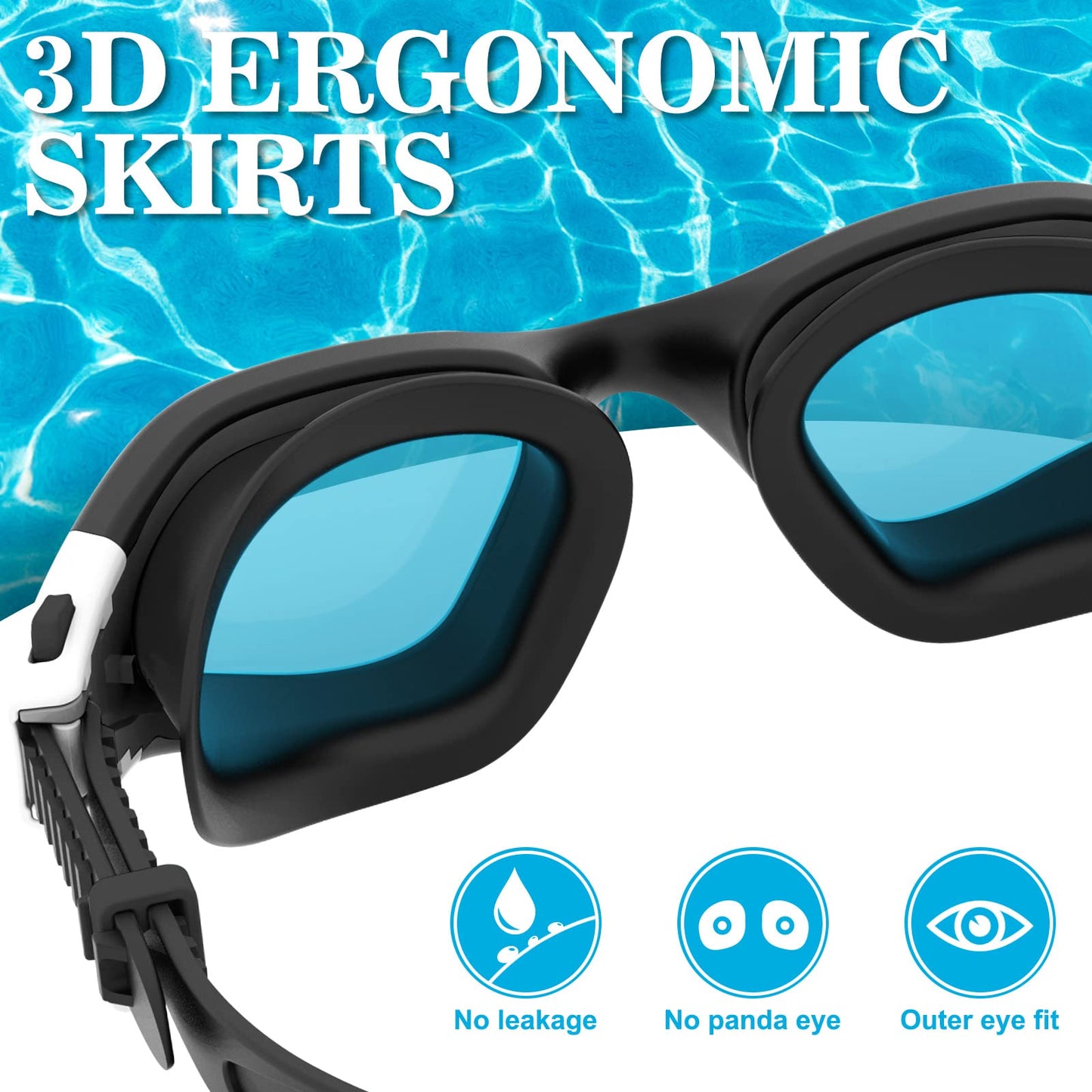 WIN.MAX Polarized Swimming Goggles Swim Pool Goggles Anti Fog Anti UV No Leakage Clear Vision for Men Women Adults Teenagers