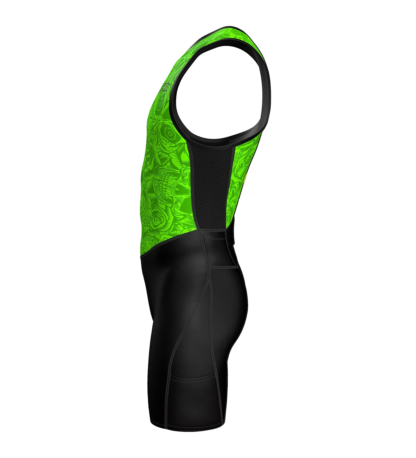 Sparx Men's Premium Triathlon Suit – Padded, Quick-Dry, Compression Fit, Lightweight Tri Suit for Swim, Bike, Run Race & Training (XtremeSkulls, M)