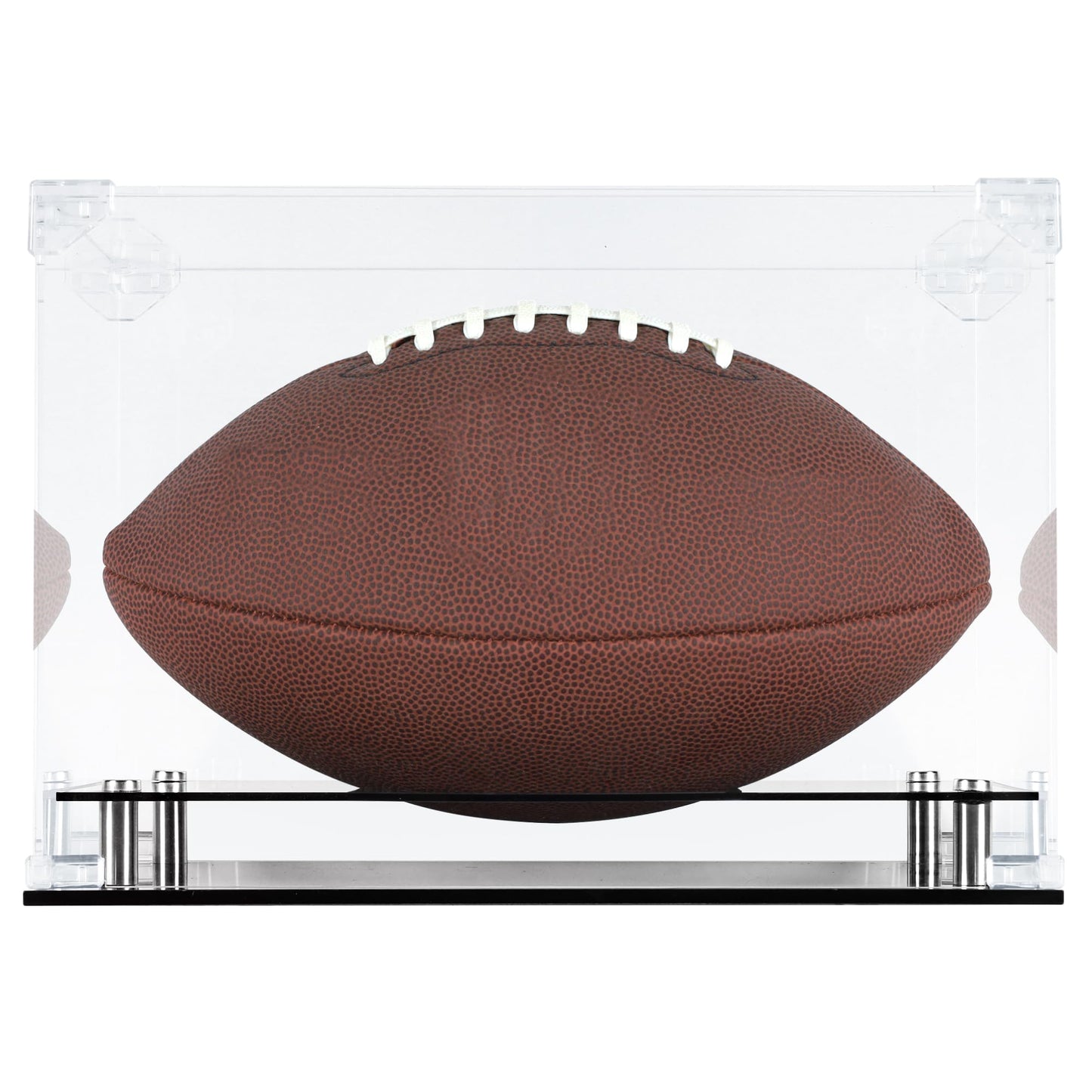 UV Protection Football Display Case Holder Stand Holder All Sides Clear Showcase (Rectangular)
