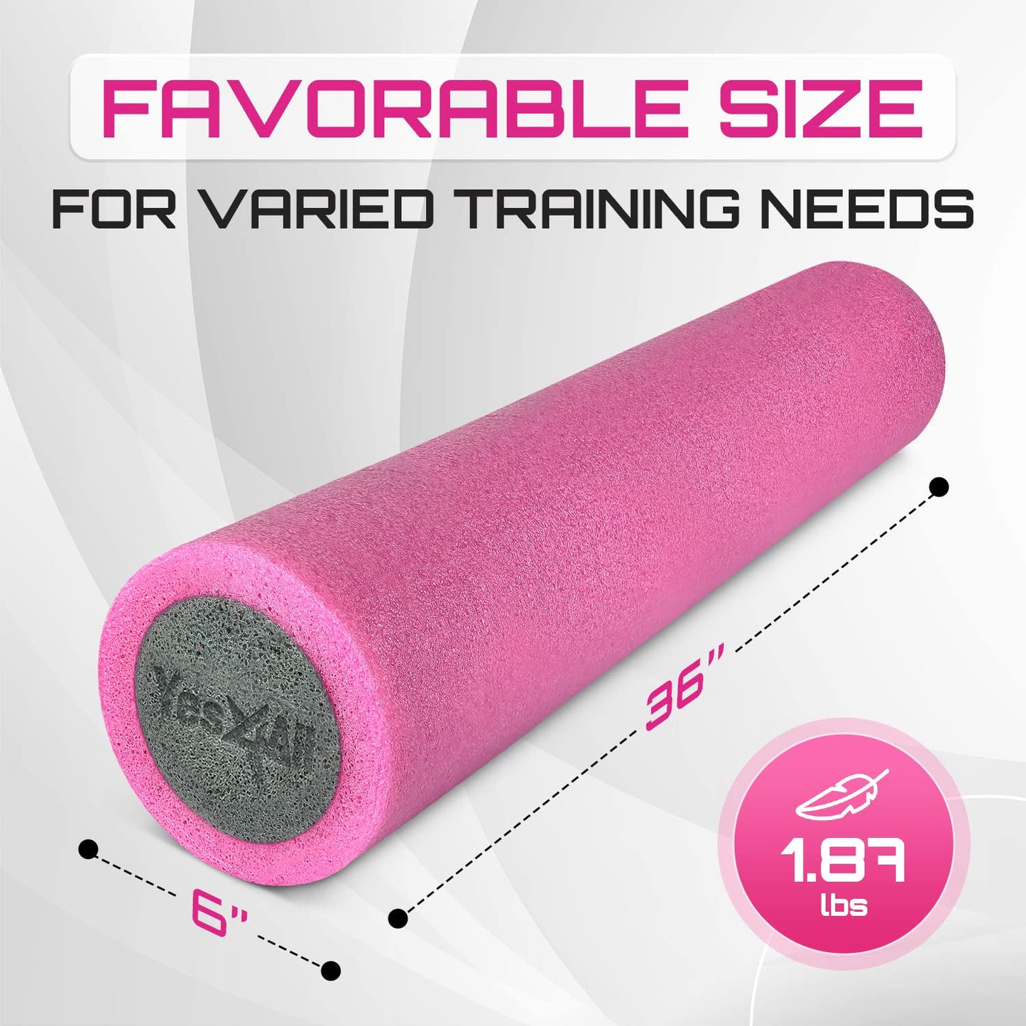 Yes4All Two-Layer Foam Rollers PE for Many Exercises, Improved Workout Efficiency - 36 inches