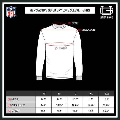 Ultra Game Men's Standard Active Lightweight Quick Dry Long Sleeve T-Shirt, Heather Charcoal 24
