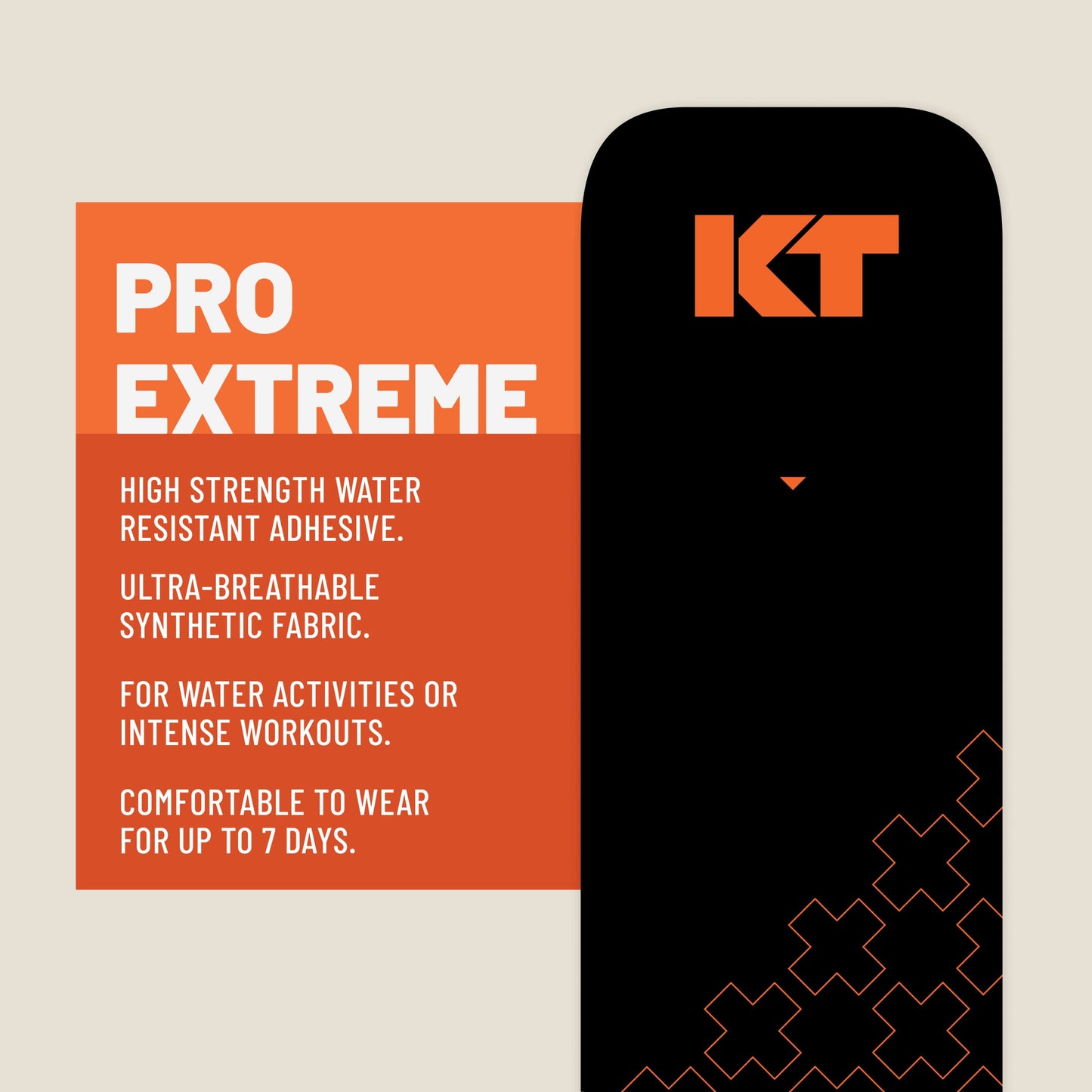 KT Tape, Pro Extreme Synthetic Kinesiology Athletic Tape, 20 Count, 10” Precut Strips, Jet Black