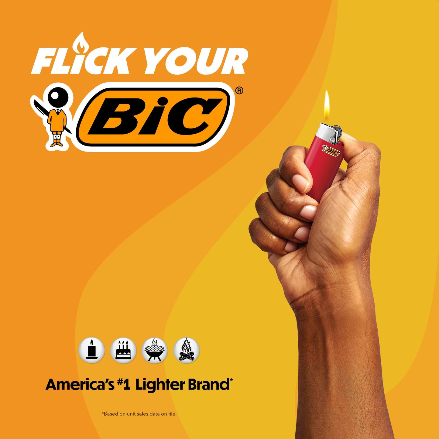 BIC Maxi Pocket Lighter, Special Edition Counterculture Series, 8 Count Pack of Lighters