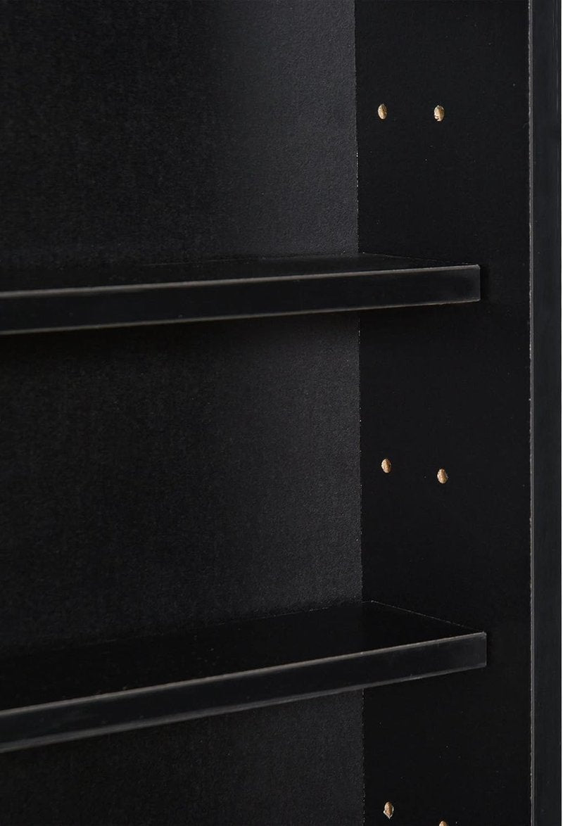 5-Tier Display Cabinet - Glass Door Design with Adjustable Shelves | Wall-Mounted for Playroom or Bedroom - Black