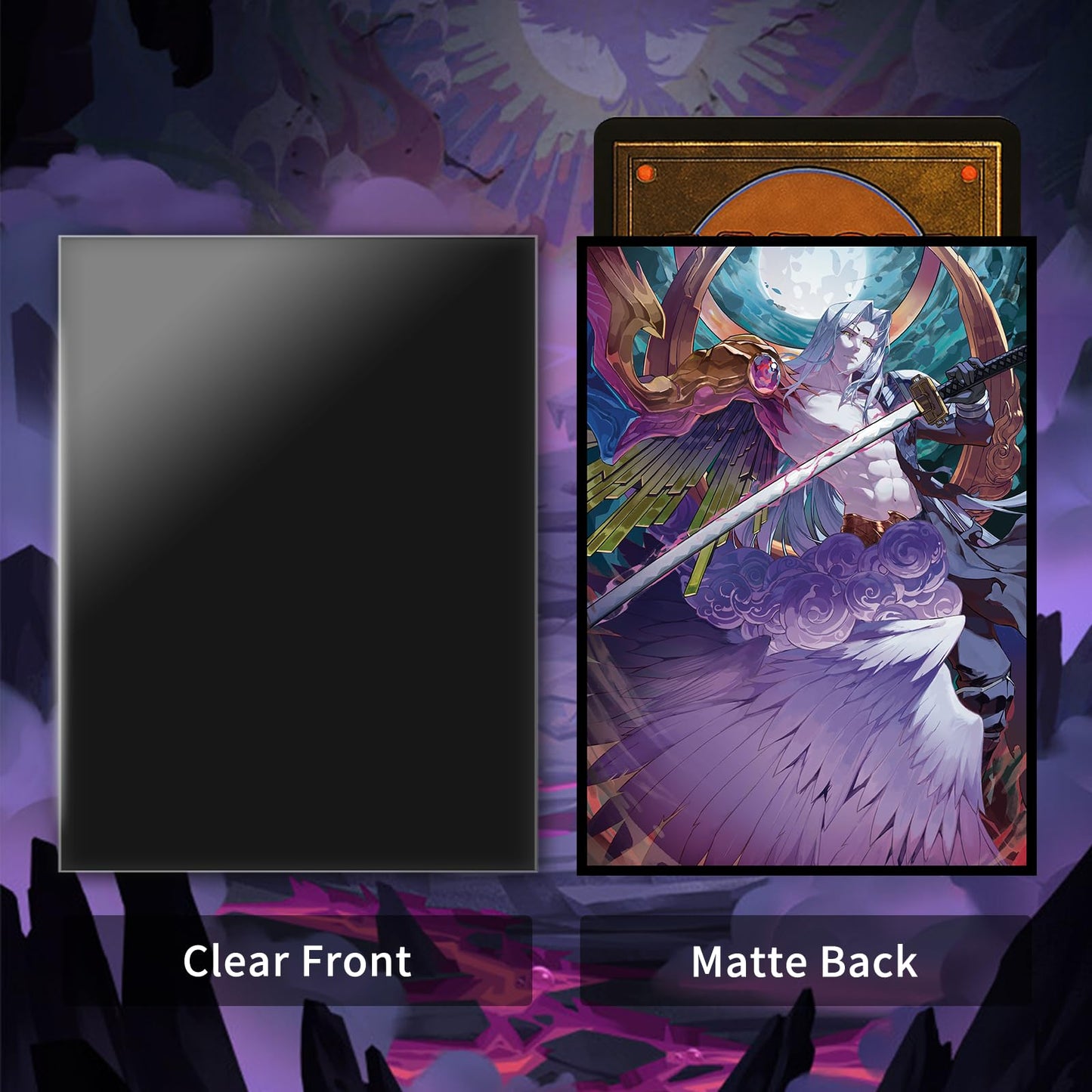 MTG Card Sleeves(Half Human,Half Angel), Clear Front & Matte Back, Smooth Shuffle, Art Card Sleeves Deck Protector