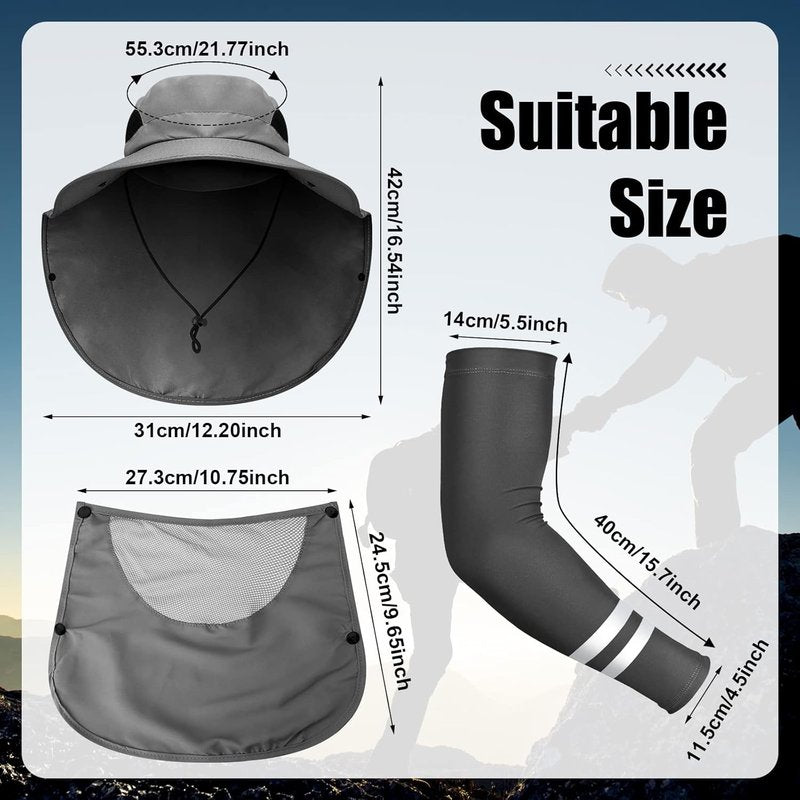 Berlune Sun Hats for Men & Women - 6-Piece UV Protection Set | Wide Brim Fishing, Hiking & Gardening