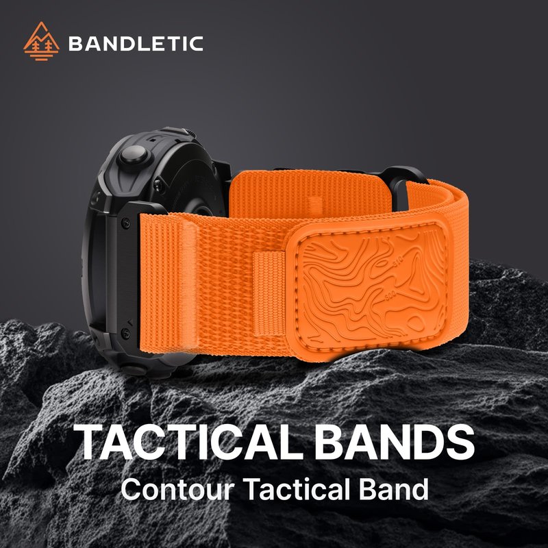 Bandletic 22mm Quick Fit Bands - Nylon Compatible with Garmin Fenix 8 45mm/Fenix 7/7 Pro/6/6 Pro/5/5 Plus/Instinct 2/Forerunner 965/955/945/935/Approach S70 47mm/S62/S60/Epix 2 Pro 47mm/Quatix 7/6/5