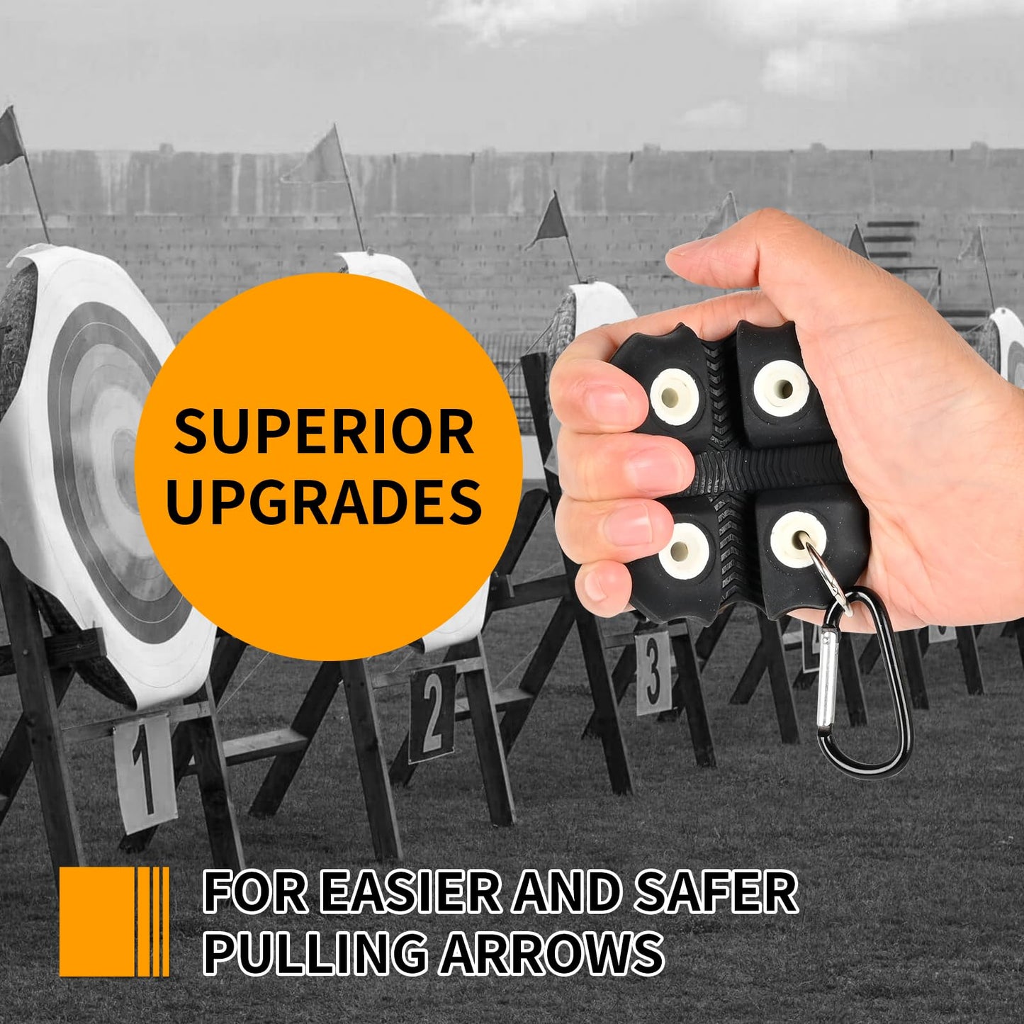SPG Arrow Puller Archery with Metal Belt Clip, Square Shape Archery Arrow Puller Gripper Target Remover Tool for Target Practice (2 Packs (1 Black + 1 RED))
