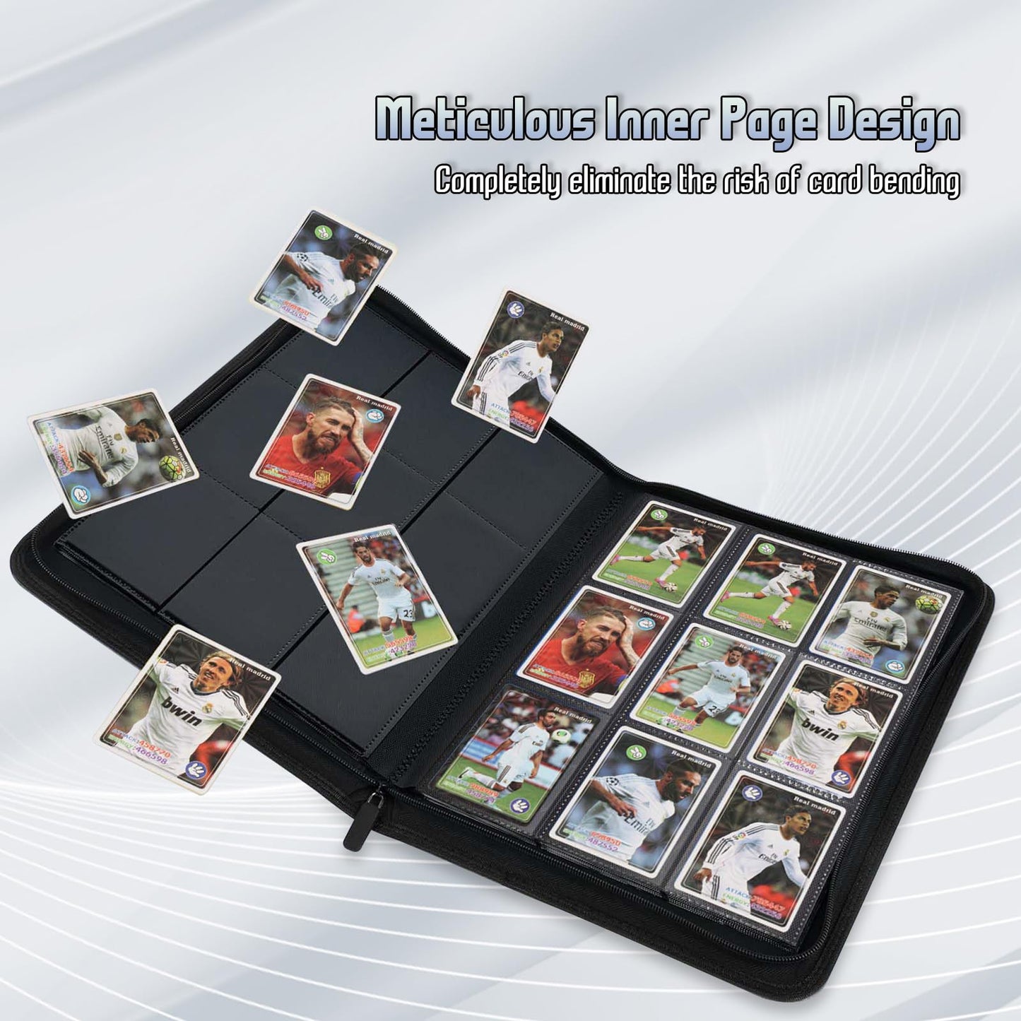 Trading Card Binder, Premium 9 Pocket Double Sided 540 Pocket PU Card Collection Binder, Collectible Trading Card Albums for MTG, TCG, Sport Card, Game Cards (Navy)