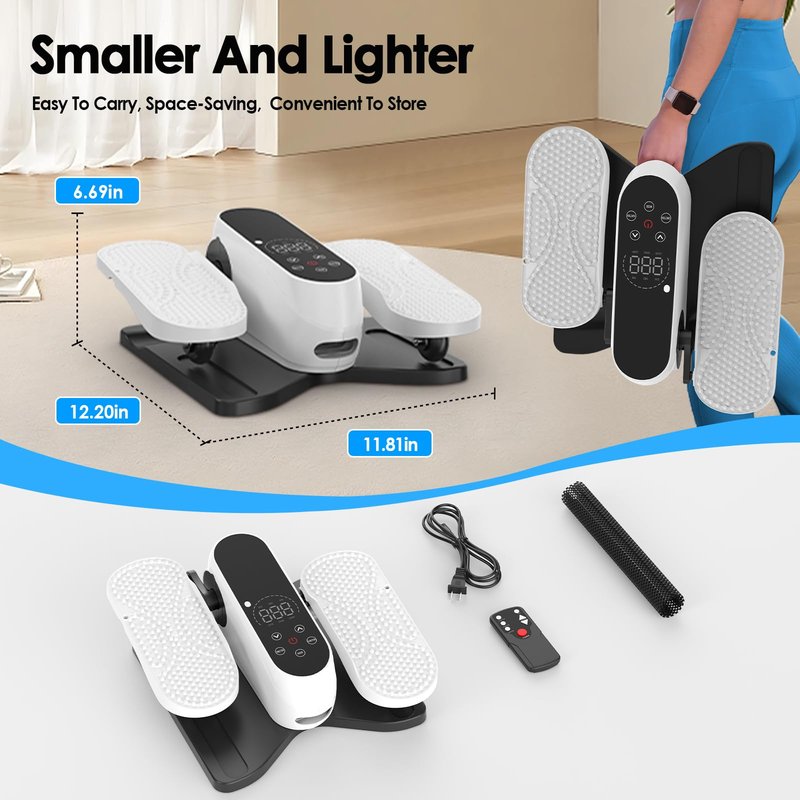 As Seen on TV Under Desk Elliptical Machine, Electric Leg Exerciser with Remote 12 Speeds, Quiet Portable Pedal Exerciser for Seniors at Home Office