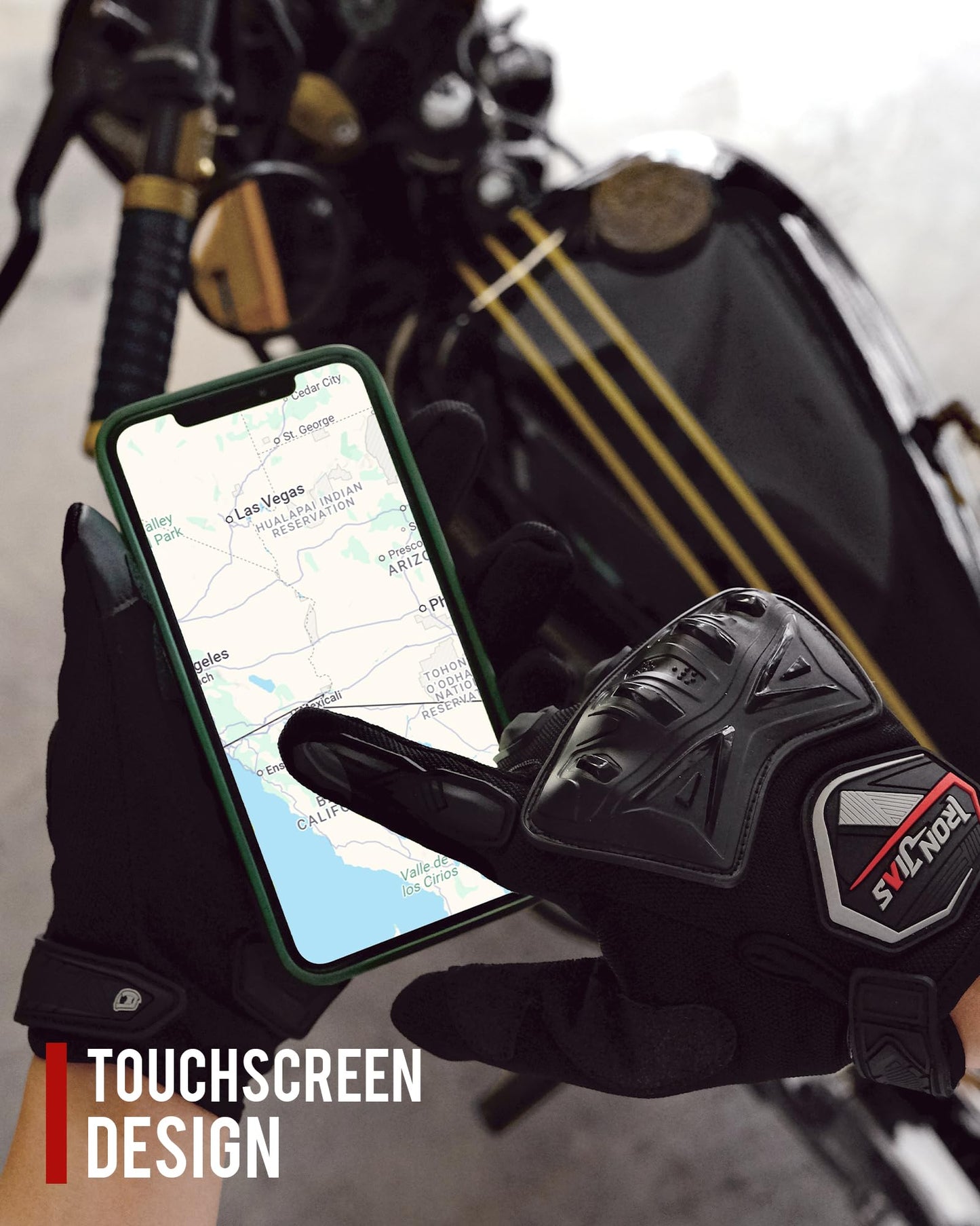 BORLENI Motorcycle Riding Gloves Touch Screen Full Finger Glove Motocross Road Racing Bike Outdoor Sports for Women Men