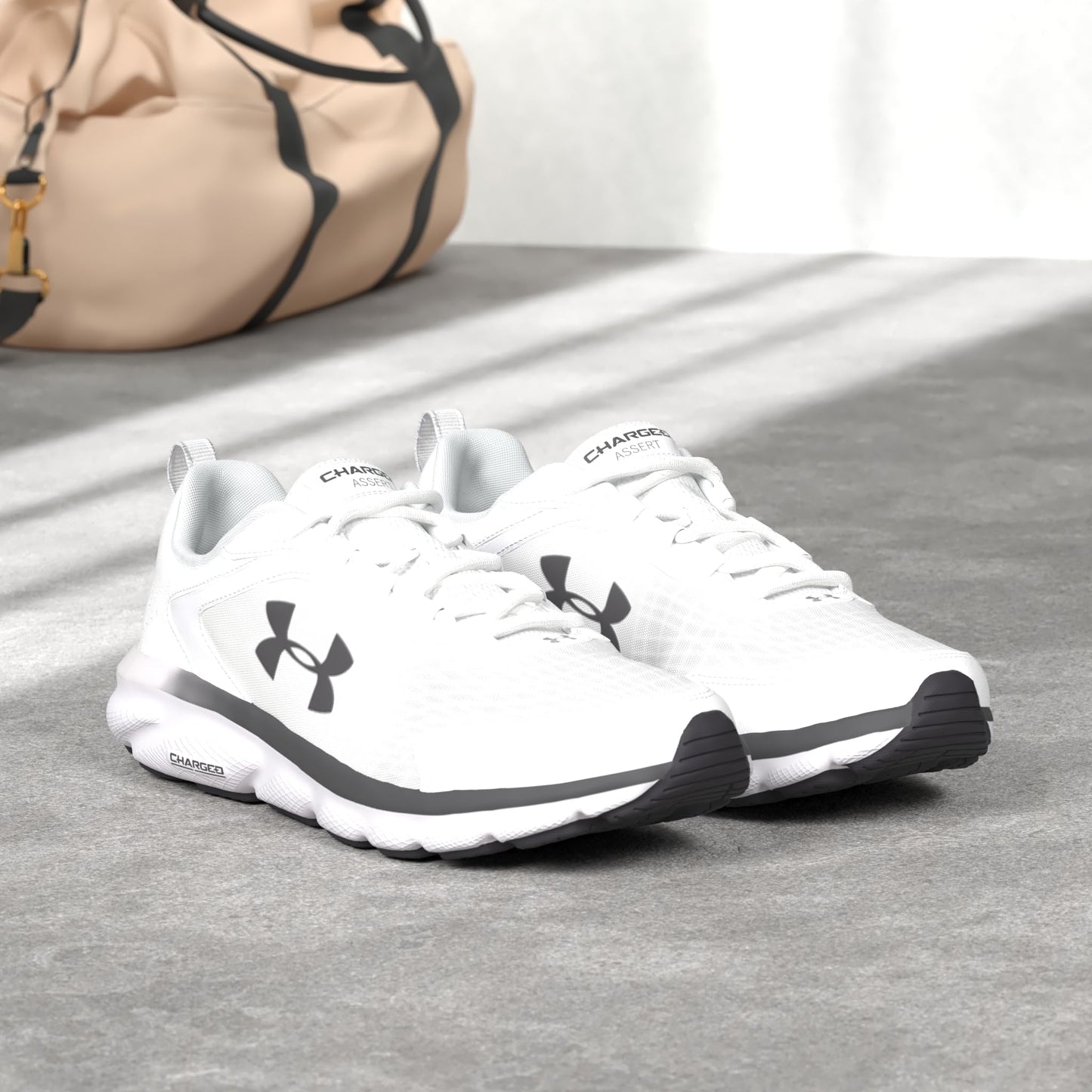 Under Armour Men's Charged Assert 9, White/Black, 12.5 Medium US