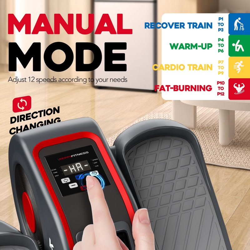 KeppiFitness Under Desk Elliptical Machine, Ellipse Leg Exerciser Equipment for Home, Electric Seated Pedal for Leg Exercise with Remote Control, Mini Elliptical Machine for Seniors and Adults