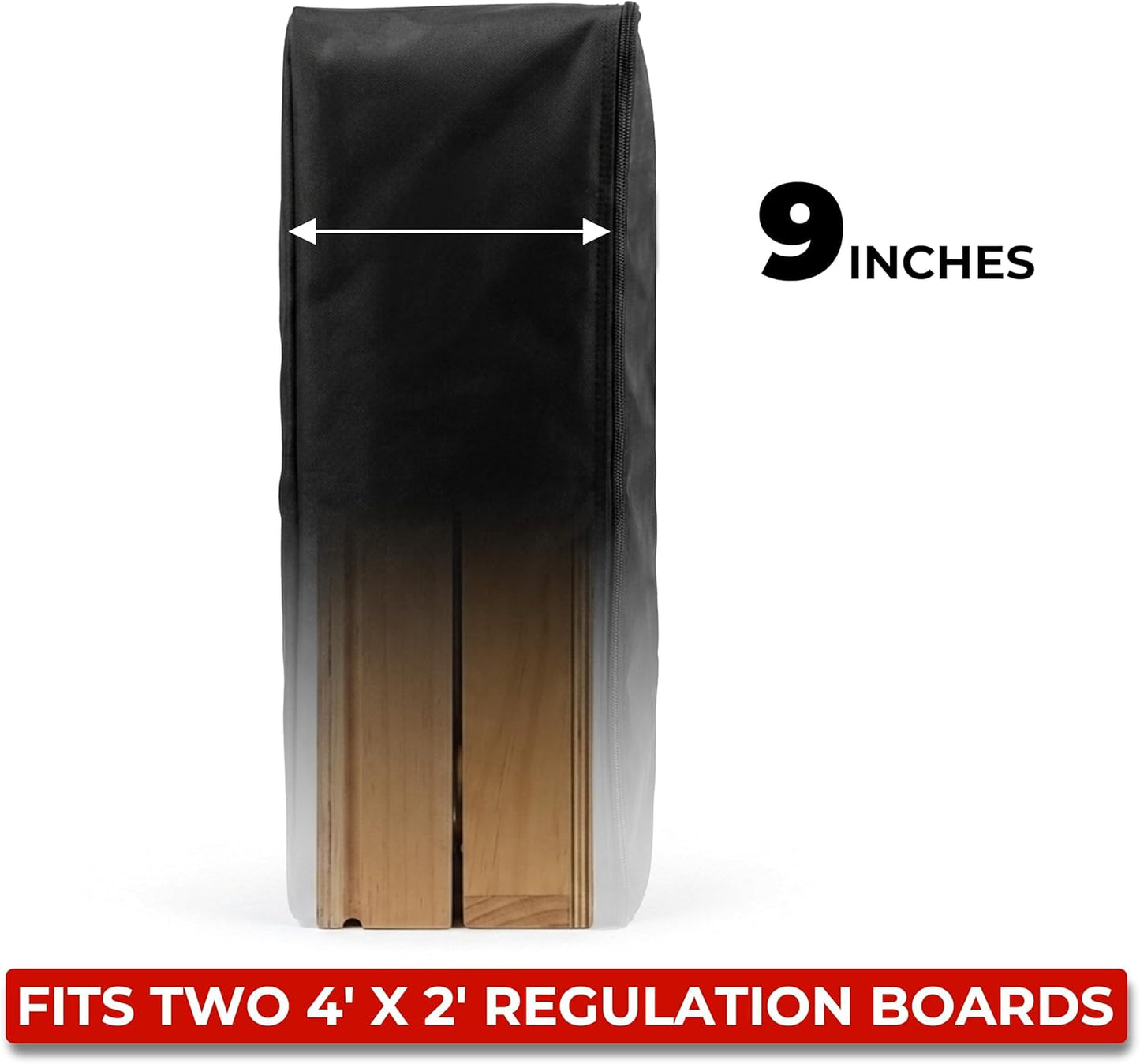 Cornhole Carrying Case - Heavy Duty 600D Oxford Storage for 2 Regulation Boards | Padded Strap, 48.5x24.5x9
