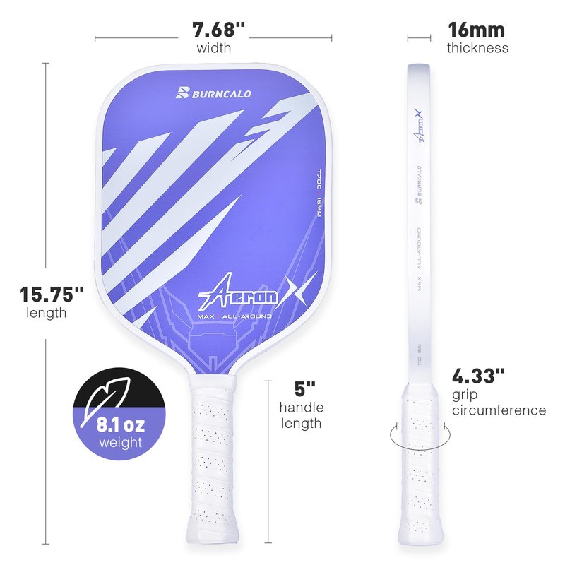 Carbon Fiber Pickleball Paddle – 16mm Poly Core, Lightweight Power Paddle with Textured Surface for Spin & Precision, Designed for Men and Competitive Play (Pink)