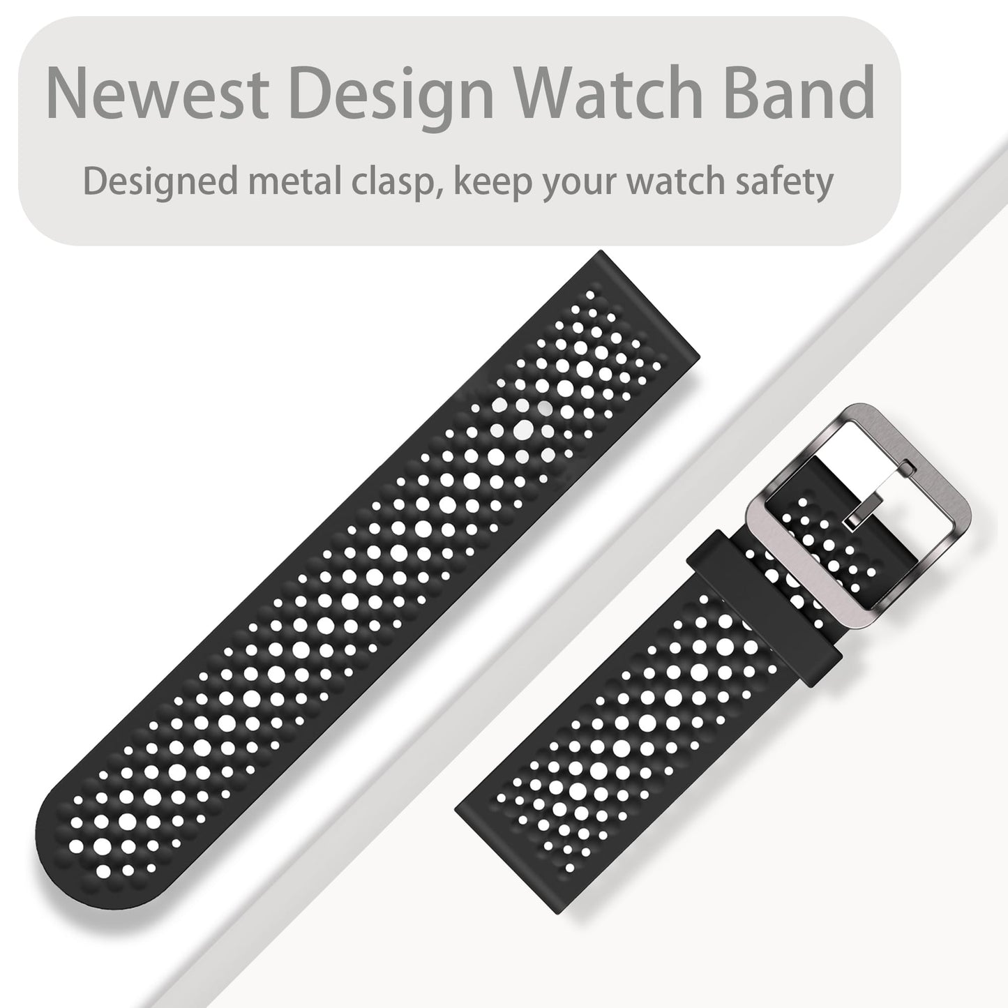 Lamshaw Compatible with Cubitt Viva Pro Smart Watch Band, Quick Release Sport Strap Watchband Compatible for Cubitt Viva Pro, Viva, Aura Pro, Aura Smart Watch (Black)
