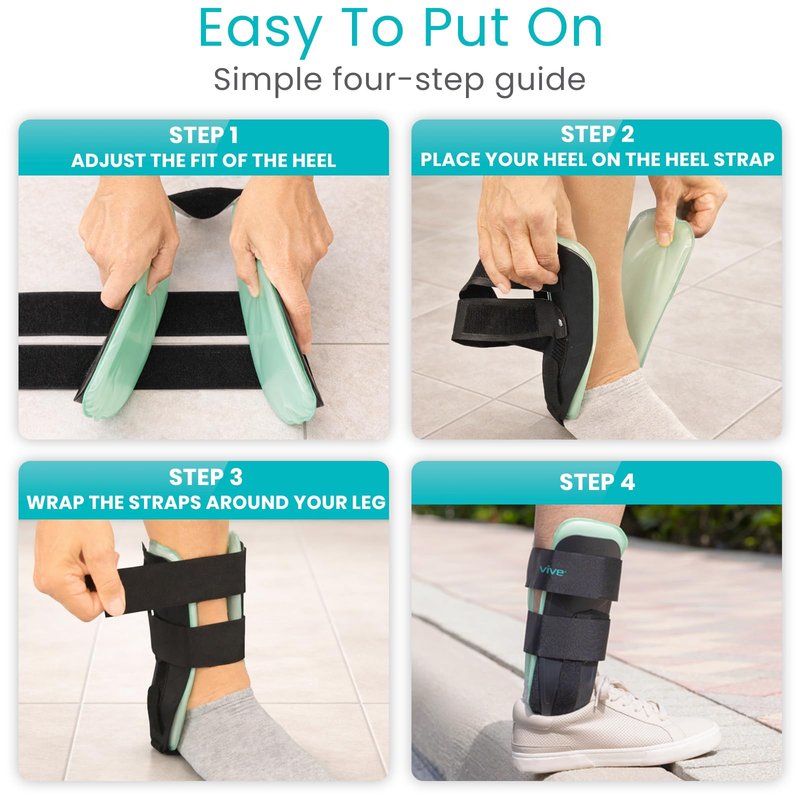 Vive Ankle Stirrup Brace - Air Gel Stabilizer for Ankle Sprain, Tendonitis Support for Men & Women - Right & Left Foot -Achilles Tendon Compression Relief -Fracture Treatment - Hot & Cold Therapy